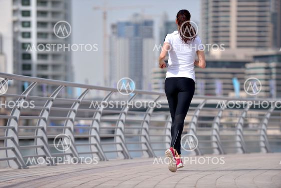 woman jogging at morning