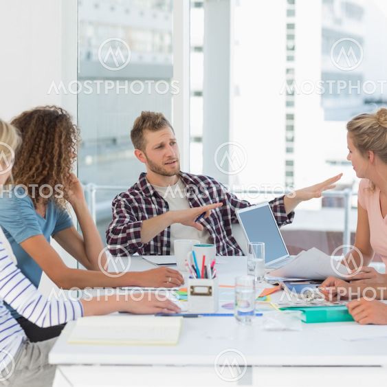 Design team having a meeting together
