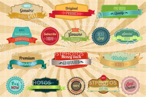 Retro badges and labess