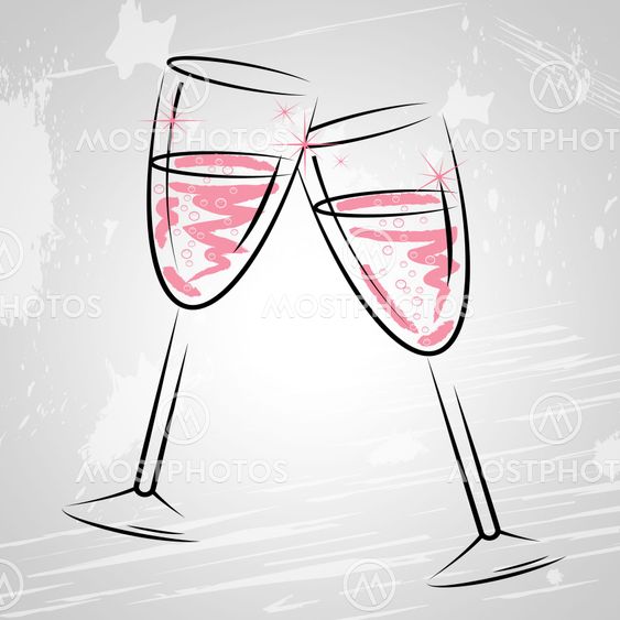 Champagne Glasses Indicates Sparkling Wine And Beverage