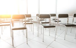 close up. empty spacious conference room. photo with...