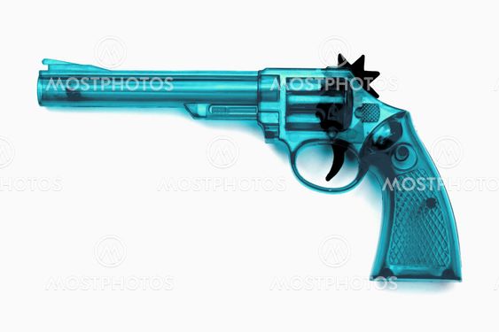 Toy plastic gun , on a white background