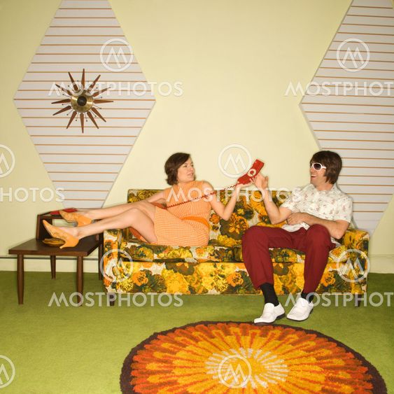 Couple on sofa.