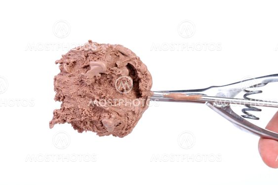 Chocolate ice cream scoop.