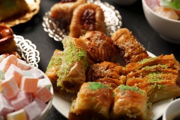 Delicious assortment of traditional pastries and sweets...