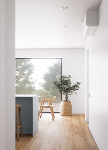 Modern interior design that emphasizes natural lighting...