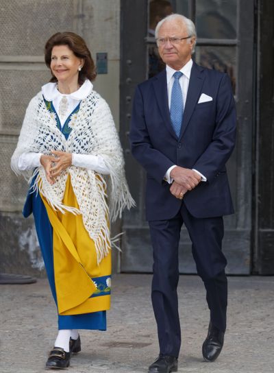 The swedish king and queen Carl Gustaf Bernadotte XVI and...