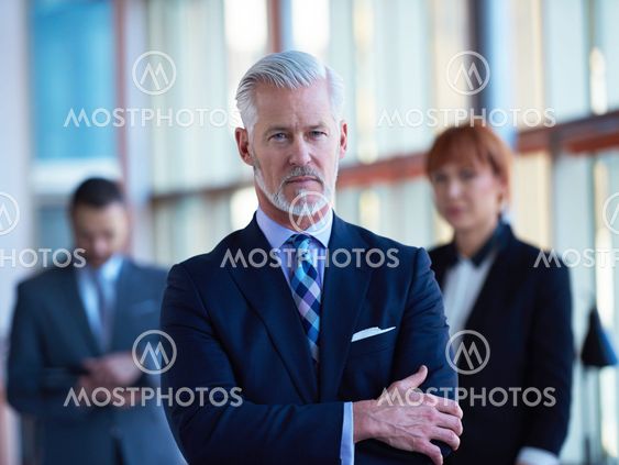 senior business man with his team at office