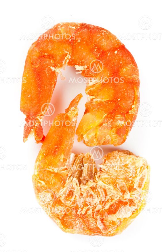 dried shrimp with the white background