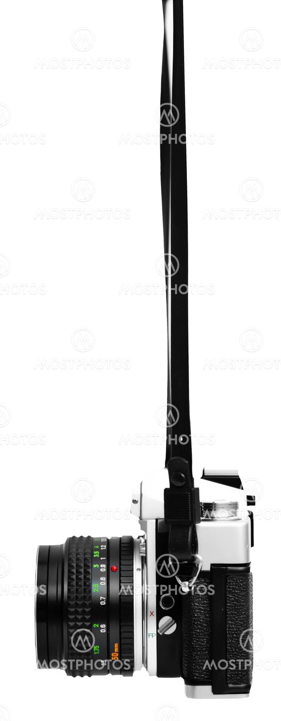 Digital camera isolated on white background DSLR