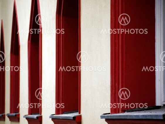 Window with red edging