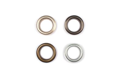 Four brass multicoloured metal eyelets or rivets -...