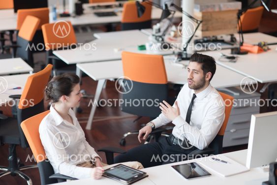 business couple working together on project