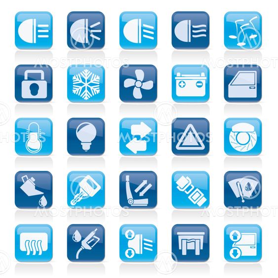 Car interface sign and icons