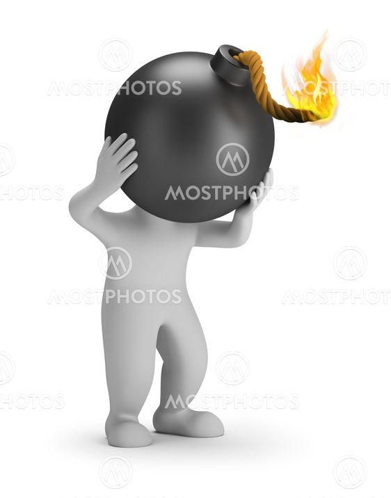 3d small people - head bomb