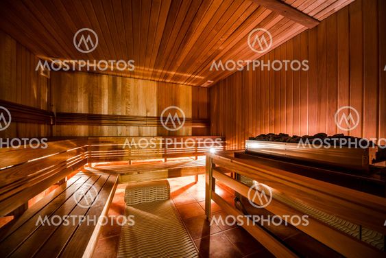 Inside of modern Finnish sauna