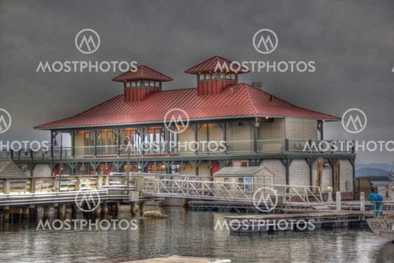 Boathouse on the water