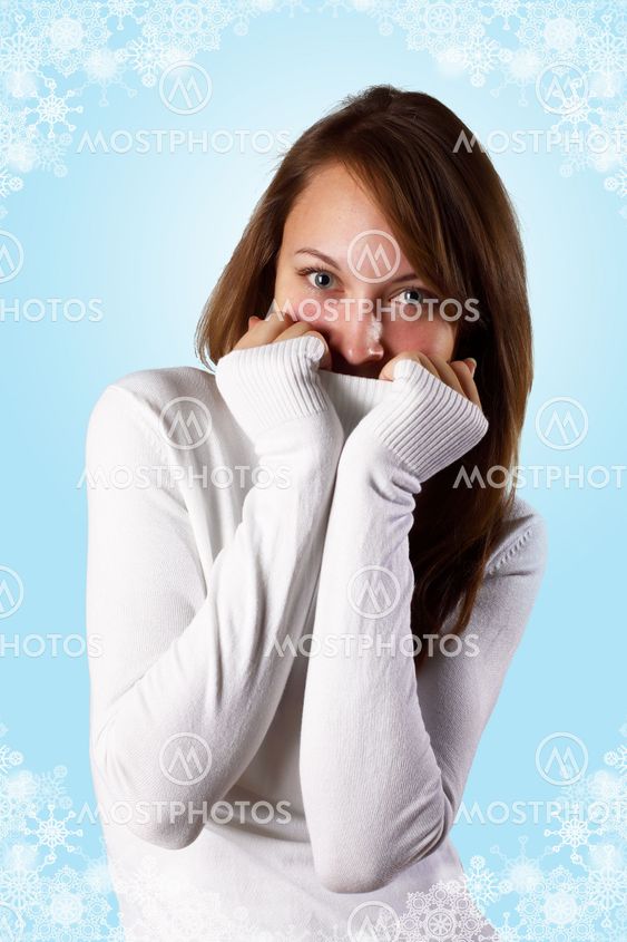 Young girl in white sweater