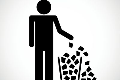 full garbage symbol pictogram isolated on white background