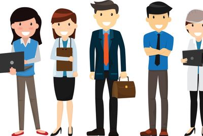 Career character in Labor Day concept. A group of people...