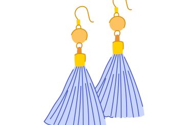 trend tassel earrings cartoon vector illustration