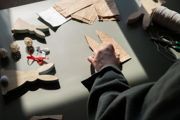 Handmade Easter present craft bag bunny decorations....