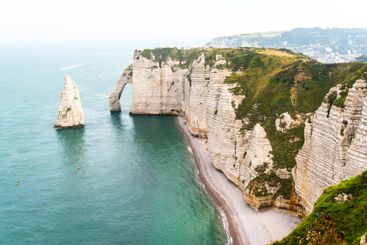 Beautiful seaside landscape of cliffs on the Normandy...