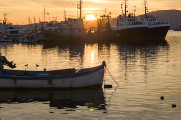Sunset view of the port of Sozopol, Bulgaria