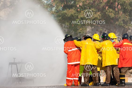 Firefighters training exercise