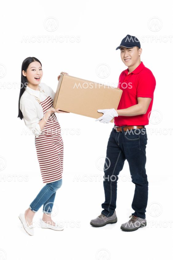 woman receipt of package delivery