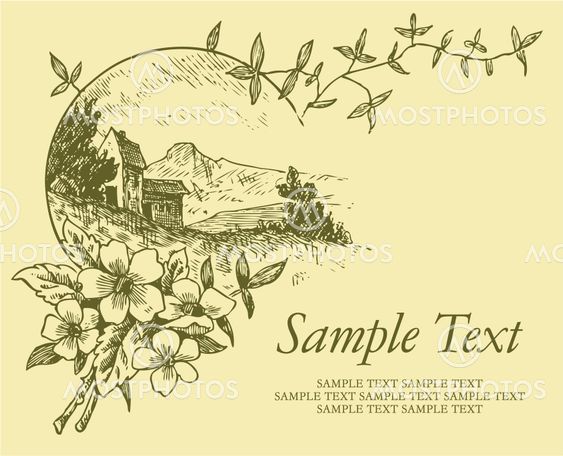 antique card engraving (vector)