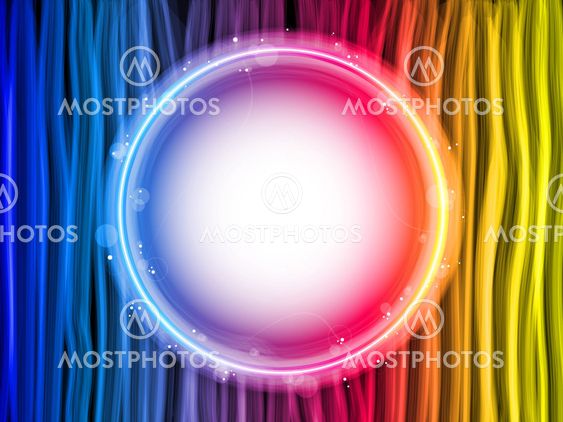Abstract Rainbow Lines Background with White Circle