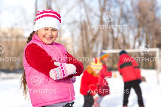 girl in a winter park