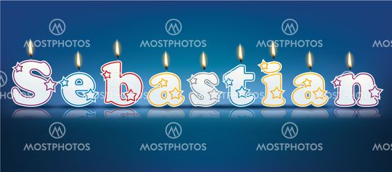 SEBASTIAN written with burning candles