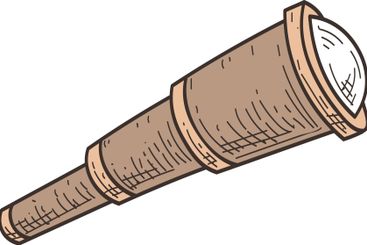 Hand drawn vector illustration of a vintage telescope...