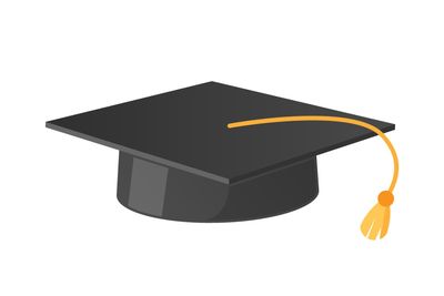Square Academic Hat with Tassel Vector Icon