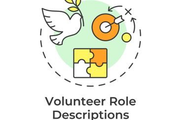 Volunteer reporting multi color concept icon