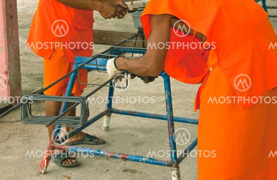 Monk working.
