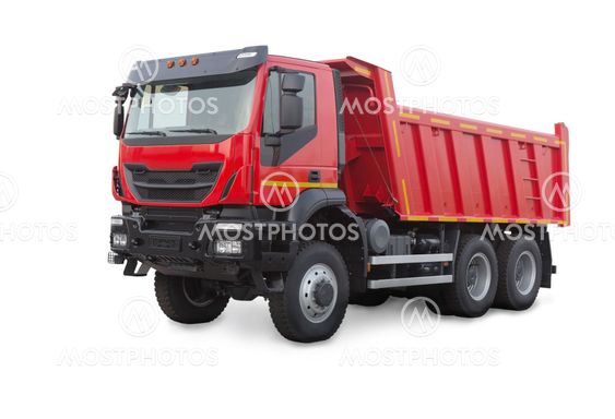 dump truck isolated on white
