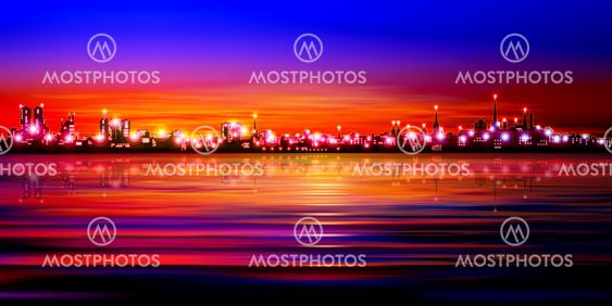 abstract background with silhouette of city