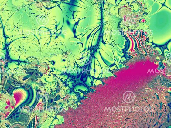 Green and pink christmas fractal