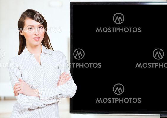 portrait of attractive business woman crossed arms