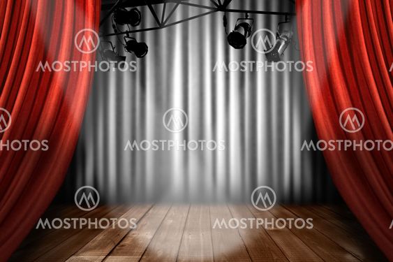 Stage Theater Stage With Spotlight Performance Lights Showing