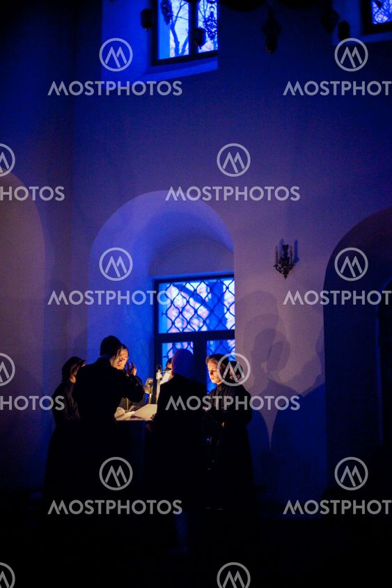MOSCOW - MARCH 13: Orthodox liturgy with bishop Mercury in High Monastery of St Peter in Moscow on March 13, 2010 in Moscow