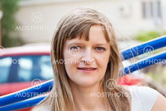 Blond woman with long hair