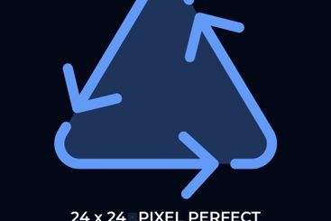 Triangular recycling sign dark color ui icon