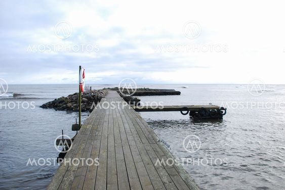 Old wooden bath pier