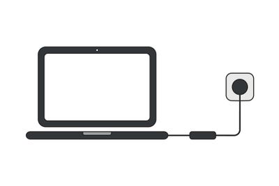 Flat design style vector concept of laptop computer icon...