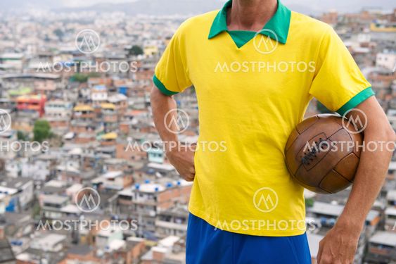 Brazilian Football Player Vintage Soccer Ball Favela