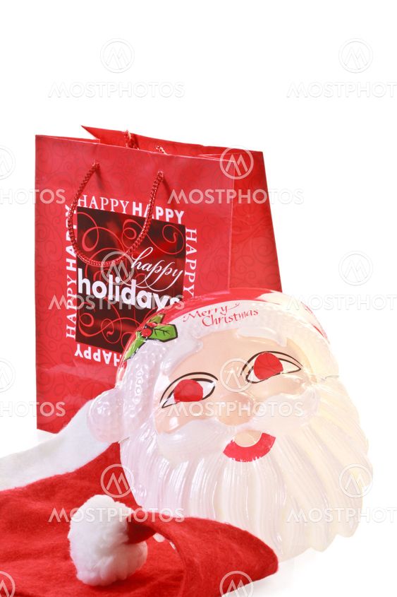 Christmas shopping med Santa Claus maske og fælles landbrugspolitik